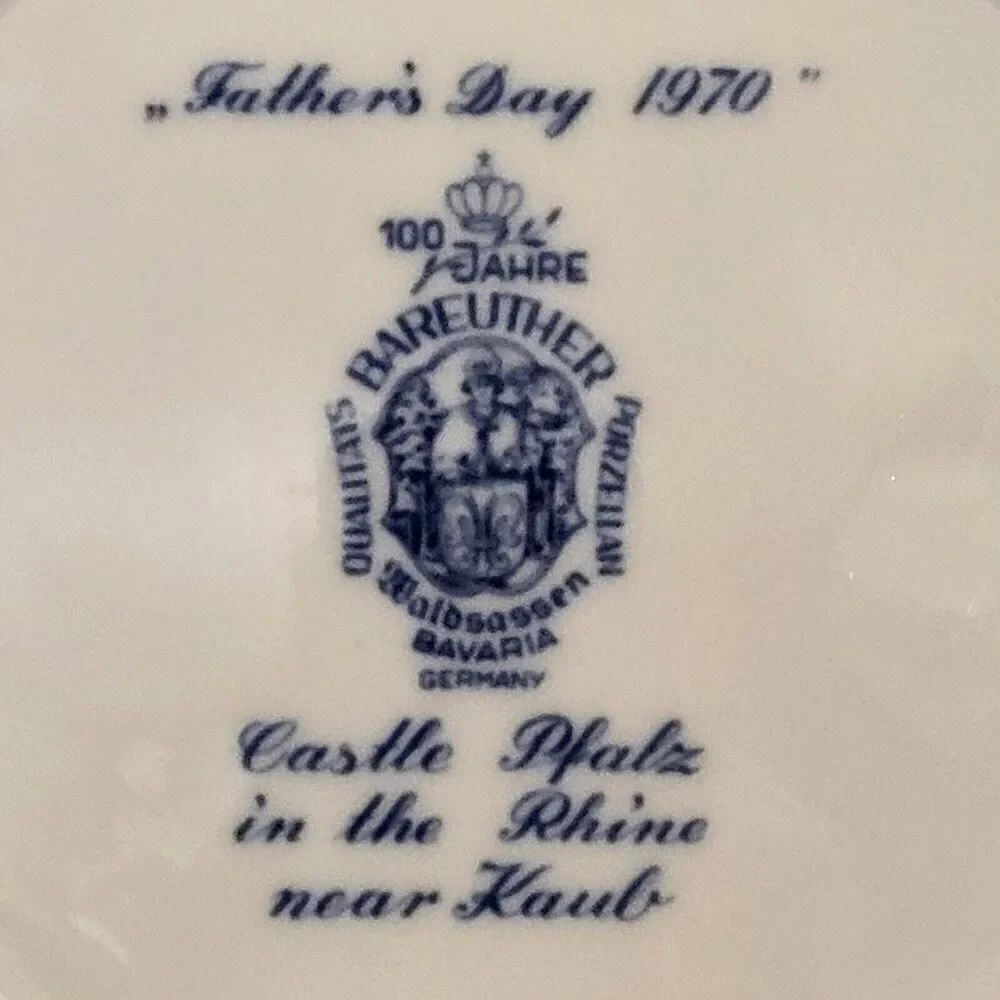 Bareuther 1970 Fathers Day Plate 100 Year Commemorative Vatertag Bavaria